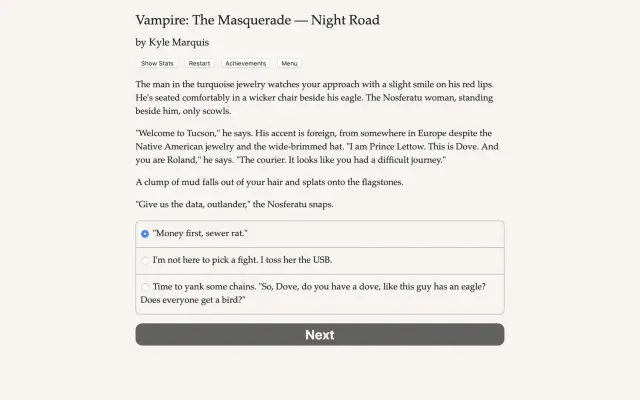 Vampire: The Masquerade — Night Road screenshot 1